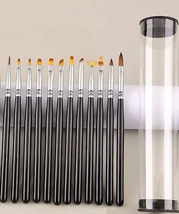 Nail Art Brushes Pens Acrylic Builder Set 12pc - MJB031